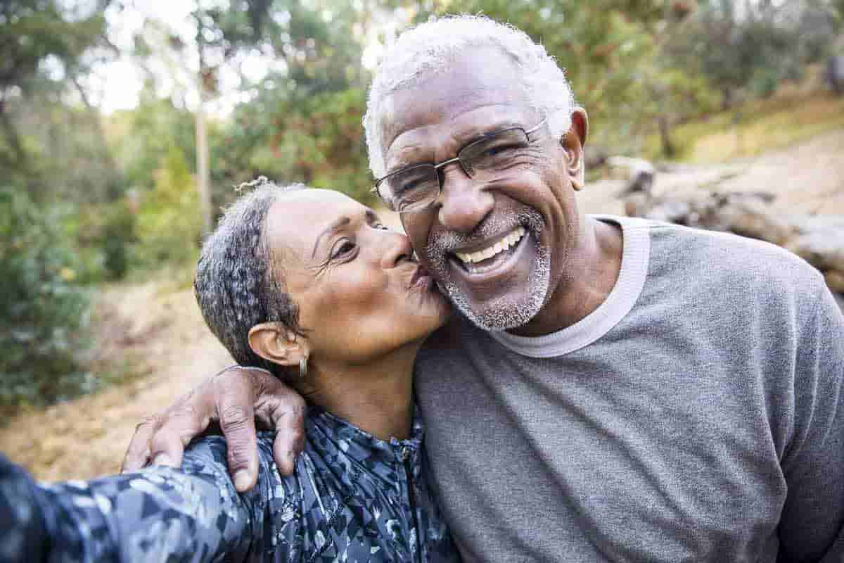 Older couple happy and laughing