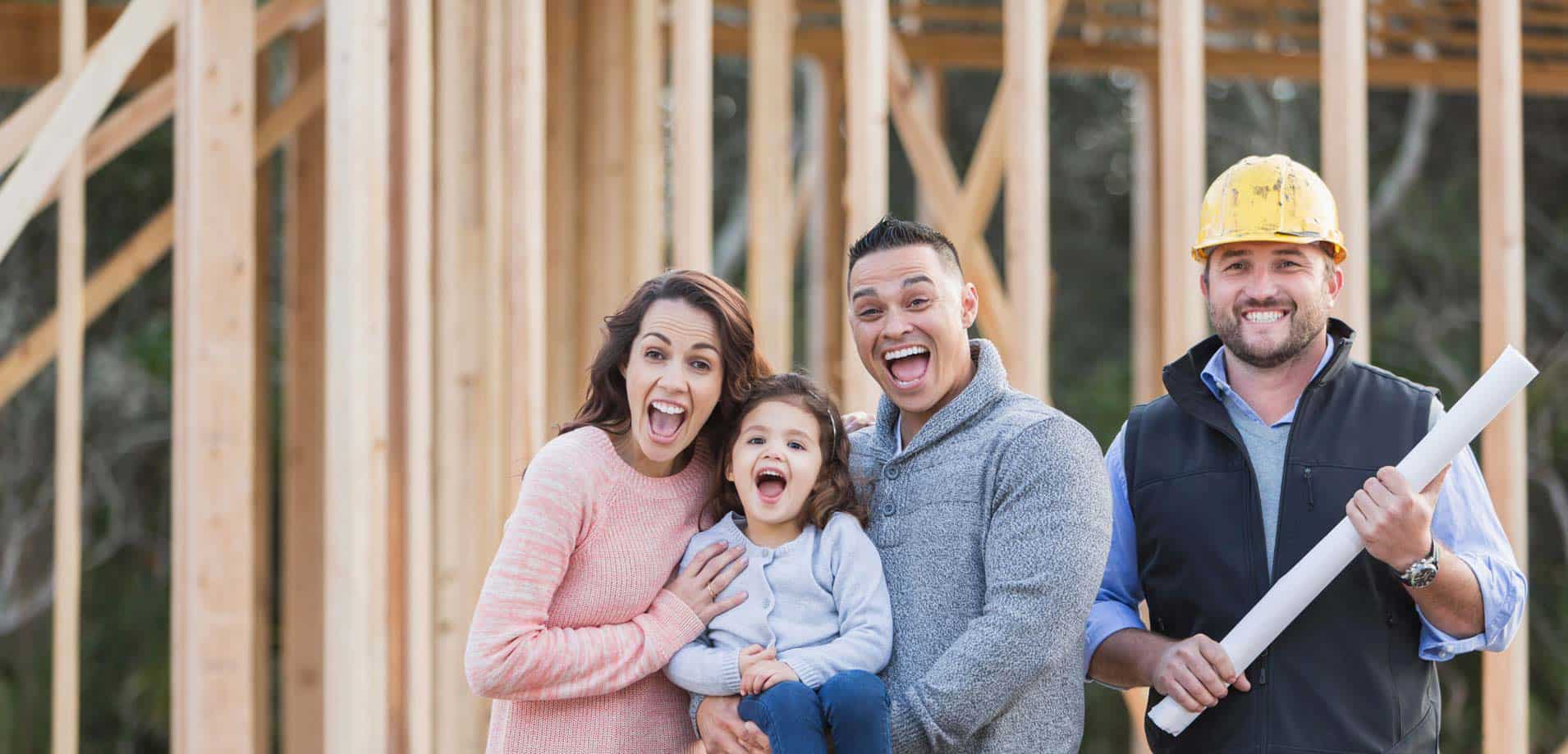 Homeowners seeing their home in framing